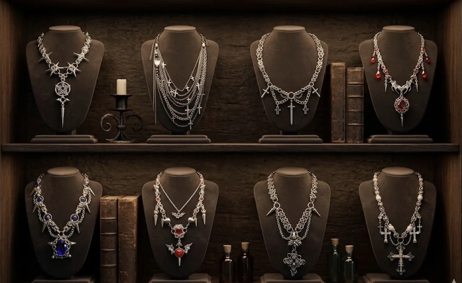 Gothic Chainmail Necklace Collection