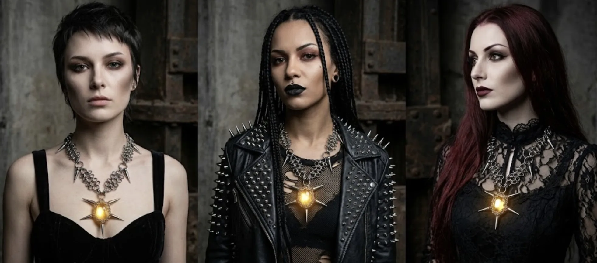 How to Style a Gothic Solar Spike Chainmail Pendant with Dark Fantasy Outfits