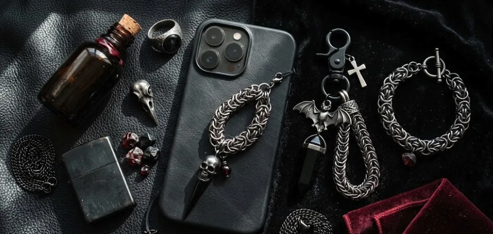 Gothic Phone Charms and Chainmail Phone Straps: Dark Everyday Accessories