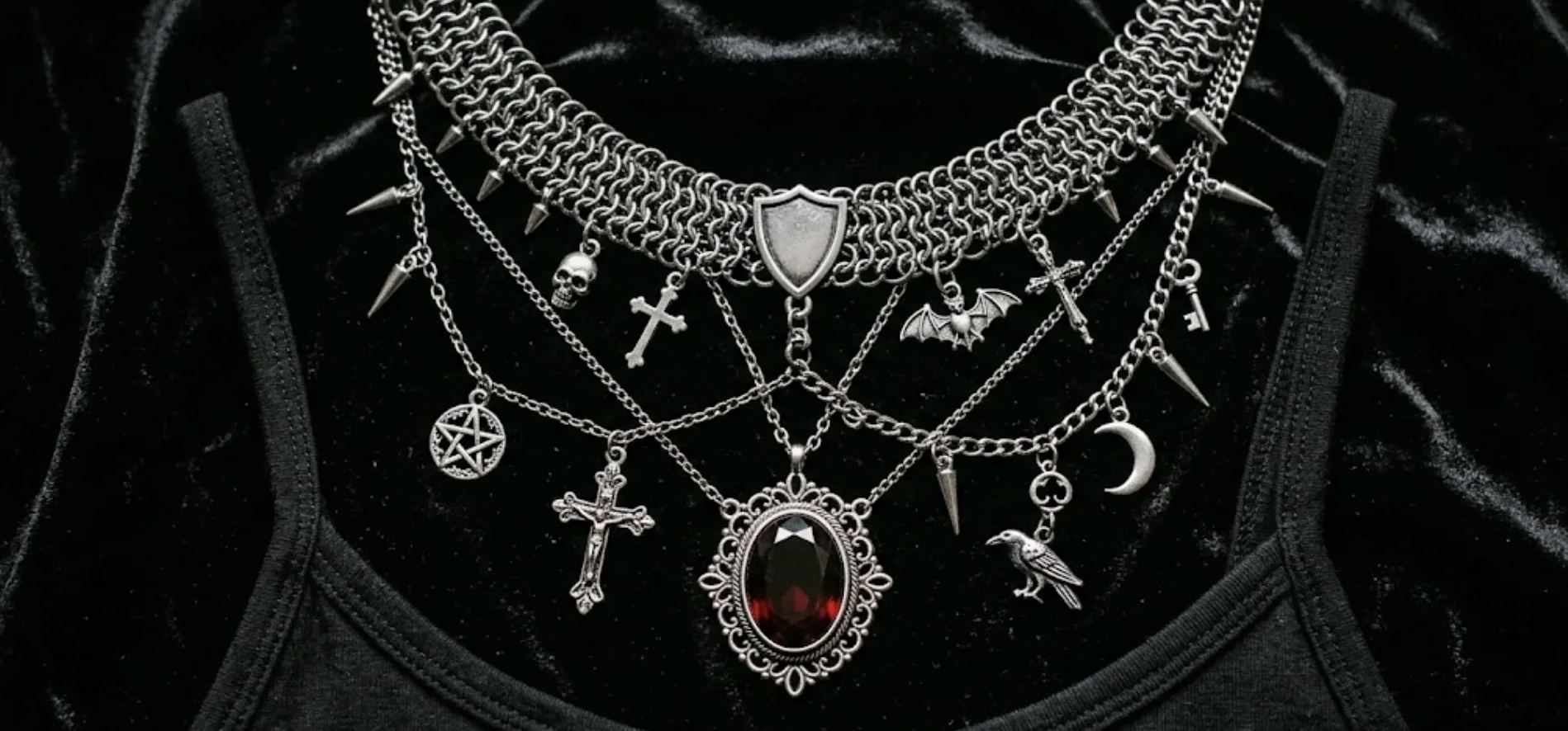 How to Layer Gothic Necklaces: Chainmail, Pendants and Dark Statement Pieces